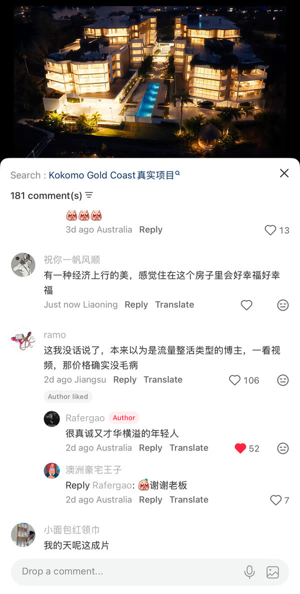 RedNote comments under the developer's post, including the developer replying to viewers